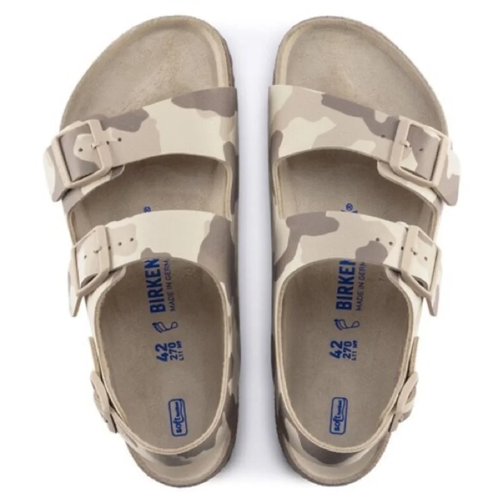 BIRKENSTOCK Milano Gray Taupe Camo Sandals Unisex